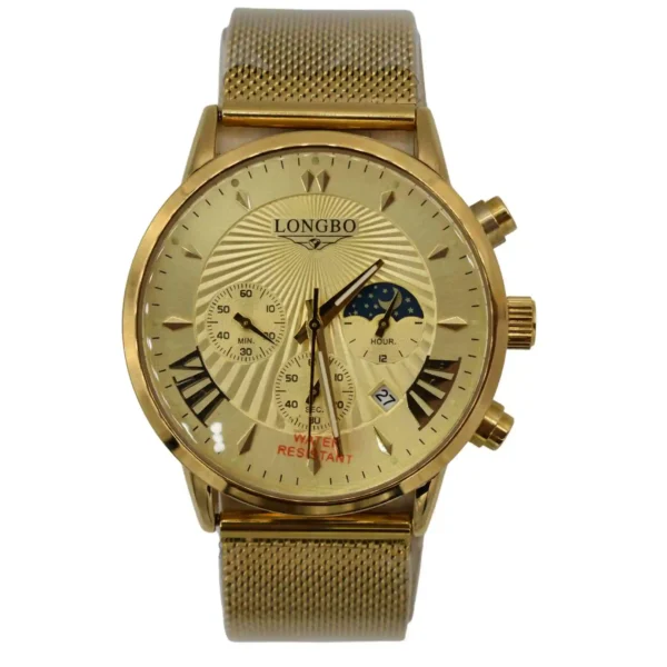 Longbo Moonphase golden Watch