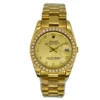 ROLEX DATEJUST YELLOW GOLD FACTORY DIAMONDS LADIES WATCH